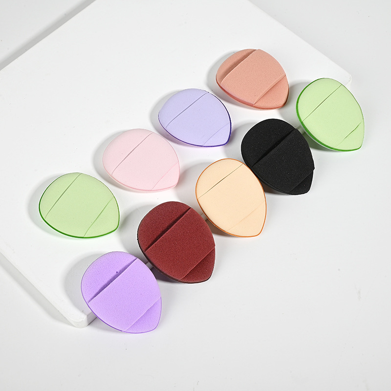 mini finger powder puff, thumb tip dry and wet dual-purpose water drop powder puff, dry and wet dual-purpose leather cushion makeup details Picture