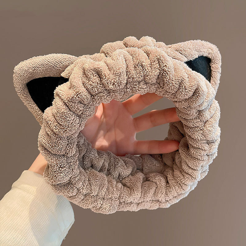 Korean Version Of Hair Band Face Cat Ears Cute Wash Hair Band Network Red Ins Hair Cover Mask Headband Women's Hair details Picture