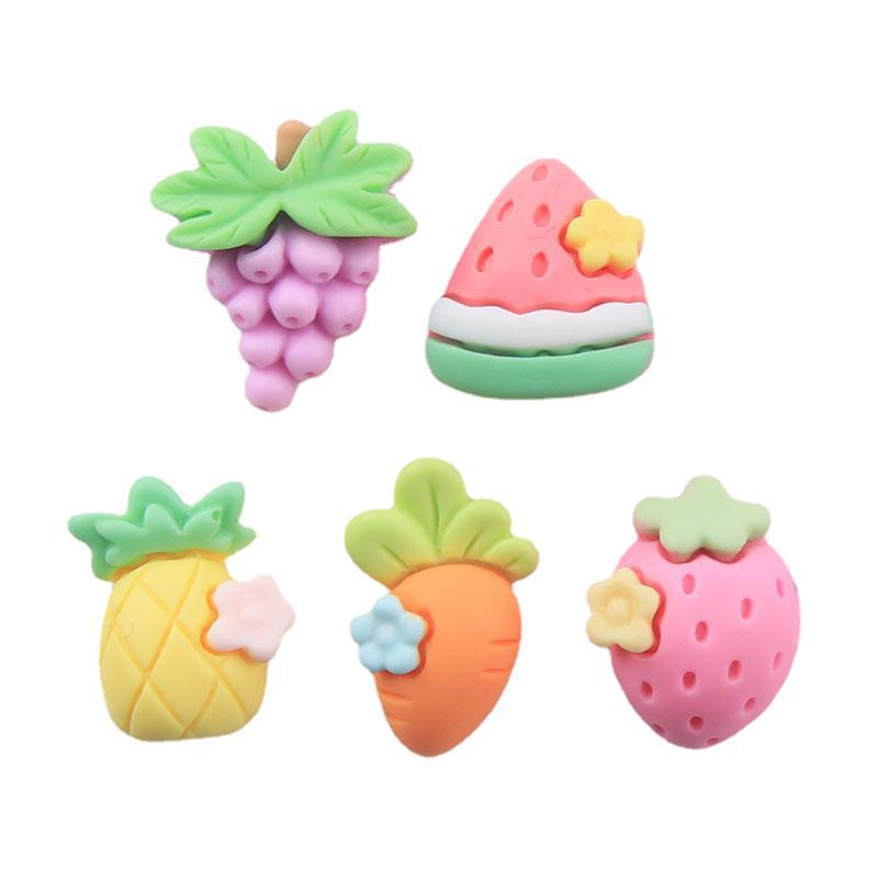 Five-color fruit flower resin cream glue phone case headband hair clip accessories diy factory wholesale water cup stickers Item Picture