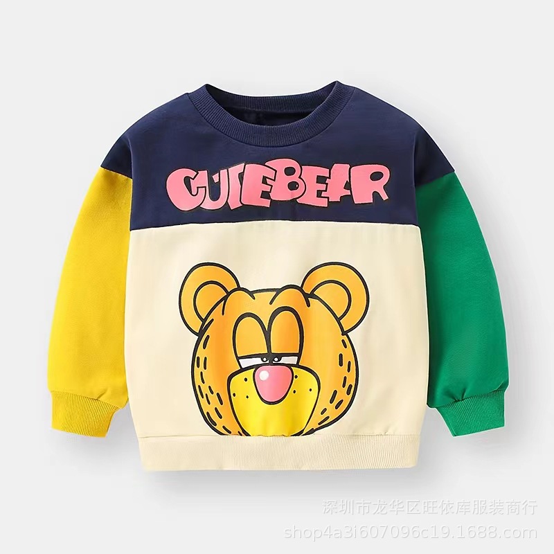 Wholesale of 5-yuan children's hoodies with fleece and warm round-neck hoodies from foreign trade street stalls Item Picture