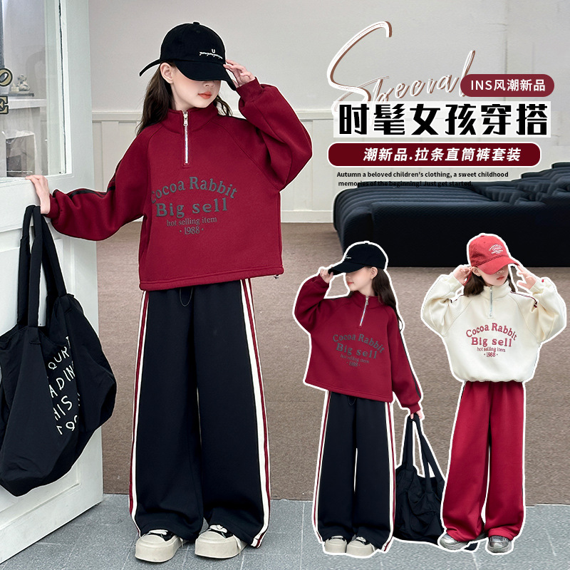 女童春秋套装2025春装新款儿童洋气卫衣大童运动休闲长裤两件套潮产品图