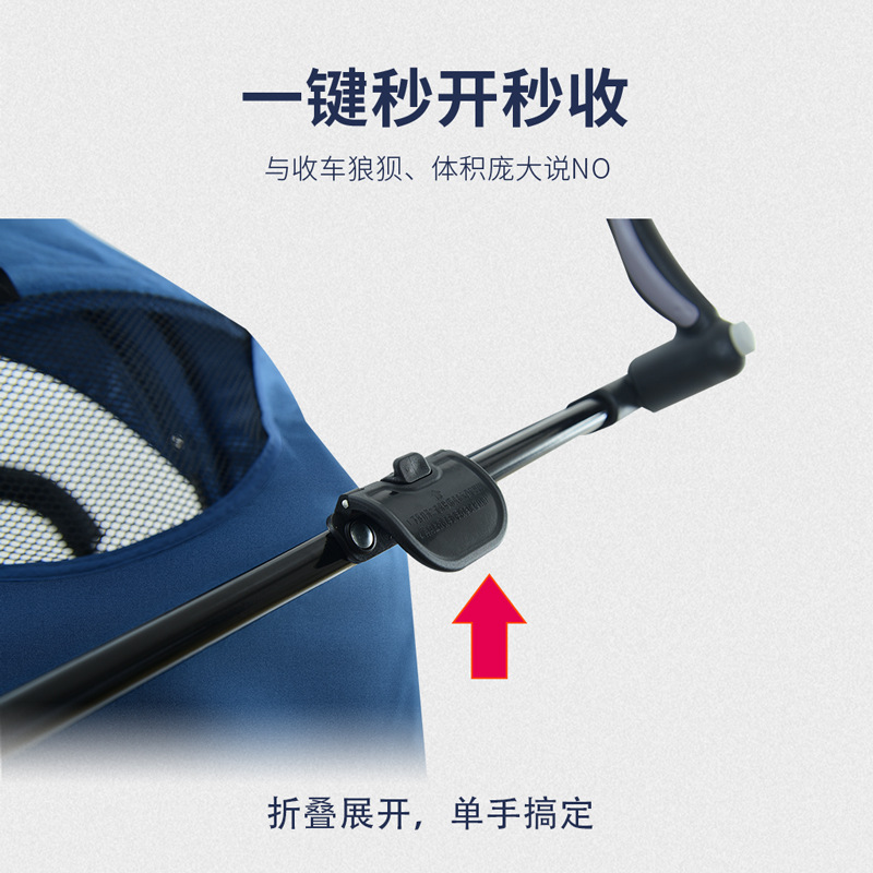 婴儿手推车可坐可躺轻便双向一键折叠避震0到3岁宝宝外出简易伞车详情图4