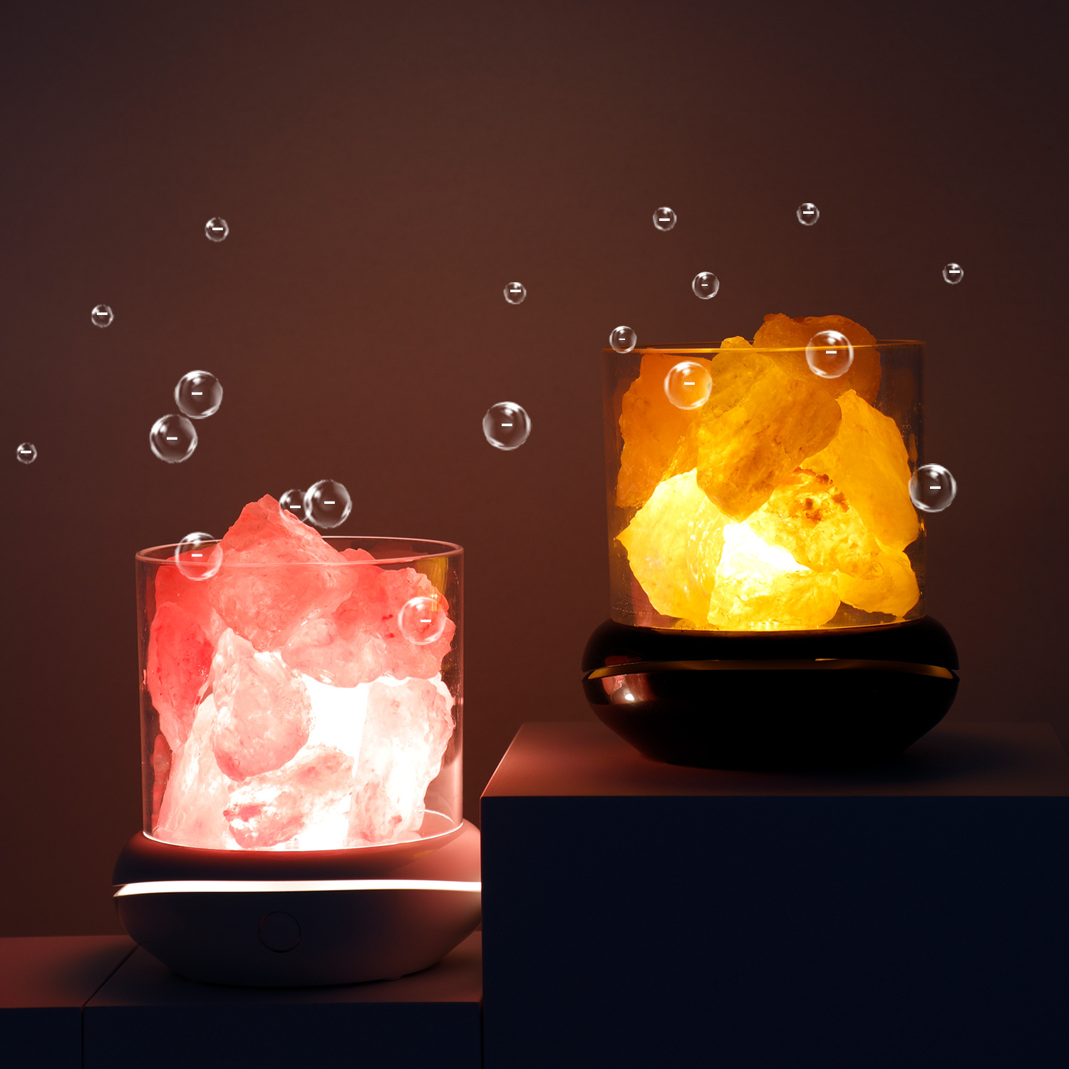 Cross-border wholesale best-selling scented salt lamp, creative Himalayan salt stone negative ion bedroom bedside atmosphere night light details Picture