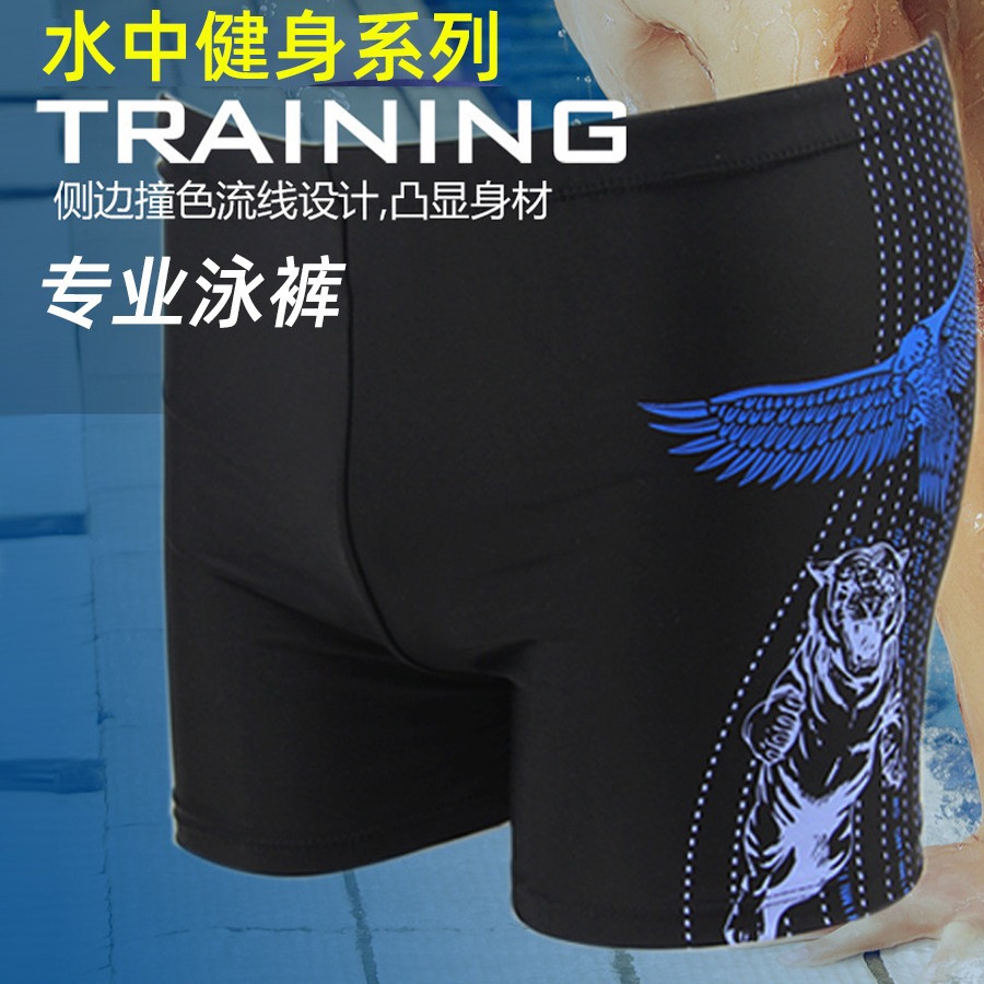 Wholesale of best-selling men's swimming trunks, oversized flat-angle fashionable and sexy swimming suits, student plus-size fashionable flame swimming trunks Application Scenario