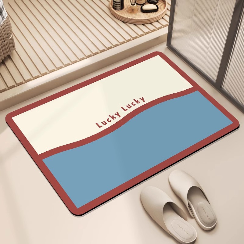 拼格撞色浴室地垫吸水耐脏硅藻泥地垫家用厕所门口脚垫速干防滑垫详情11