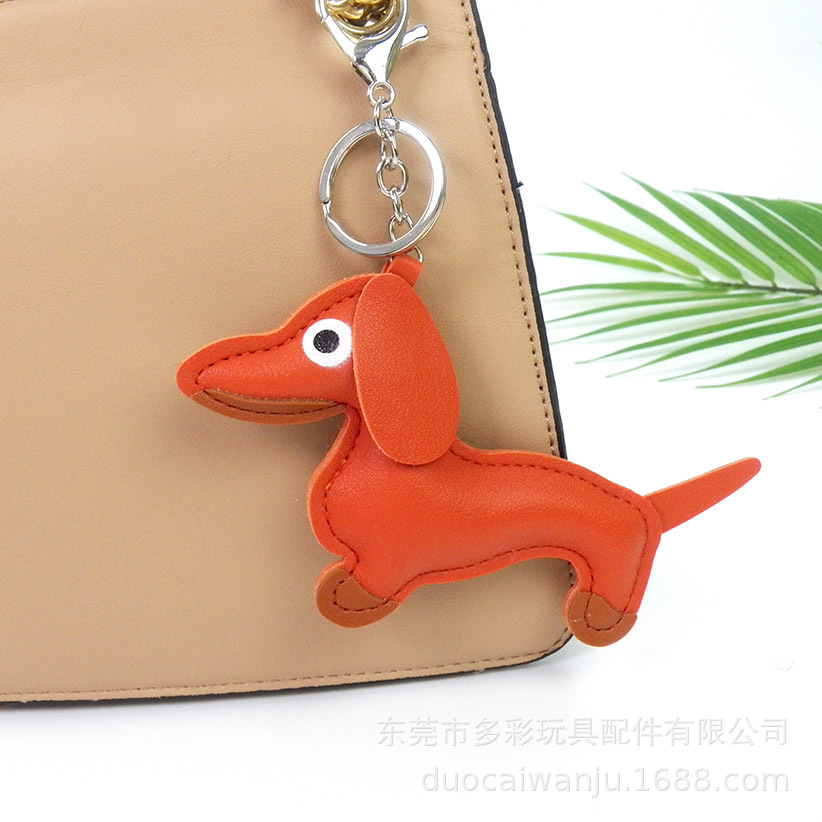 New PU Dachshund bracelet, pendant, figurine, phone case, accessory, handbag, decorative pendant, leather keychain Application Scenario
