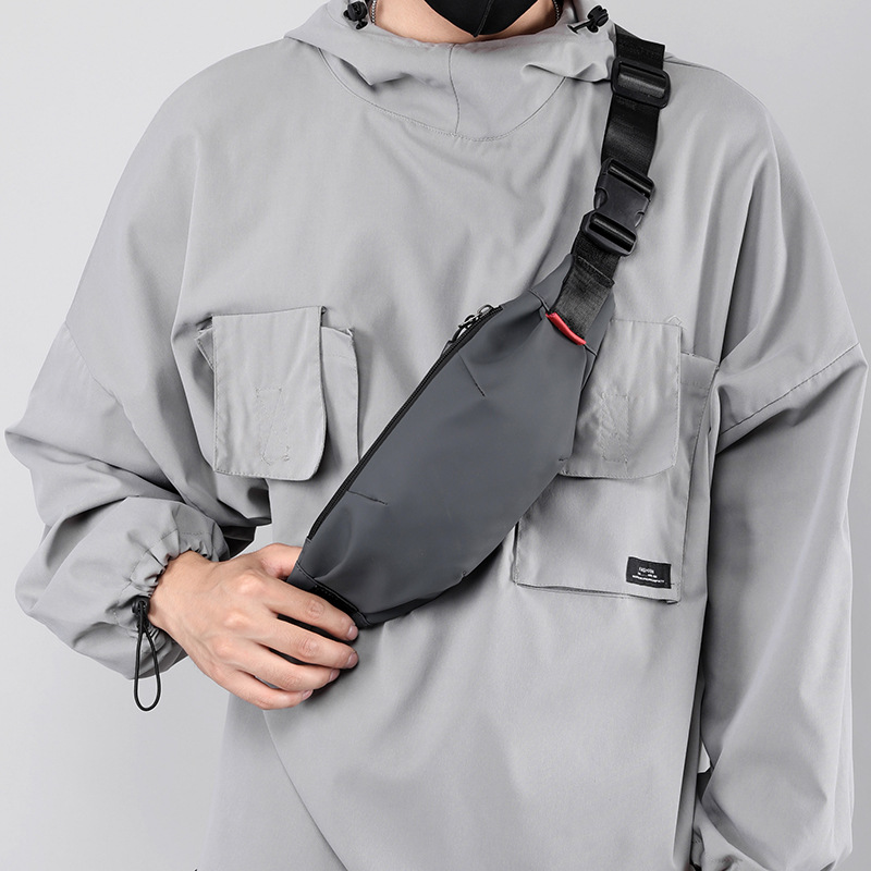 ins outdoor casual men's chest bag, versatile, simple and waterproof single-shoulder crossbody bag, new trendy waist bag for college students