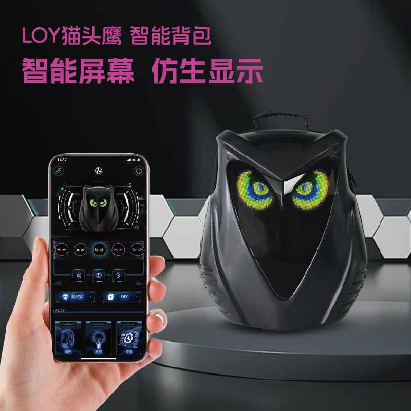 LOY lecho pantalla LED mochila moto bicicleta estudiante mochila LED luz bolsa de ojos casco motocicleta details Picture