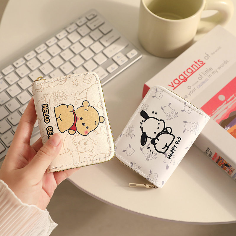 Cute Pacha Dog cartoon card case for women, a niche large-capacity, multi-slot portable and compact driving license coin purse details Picture