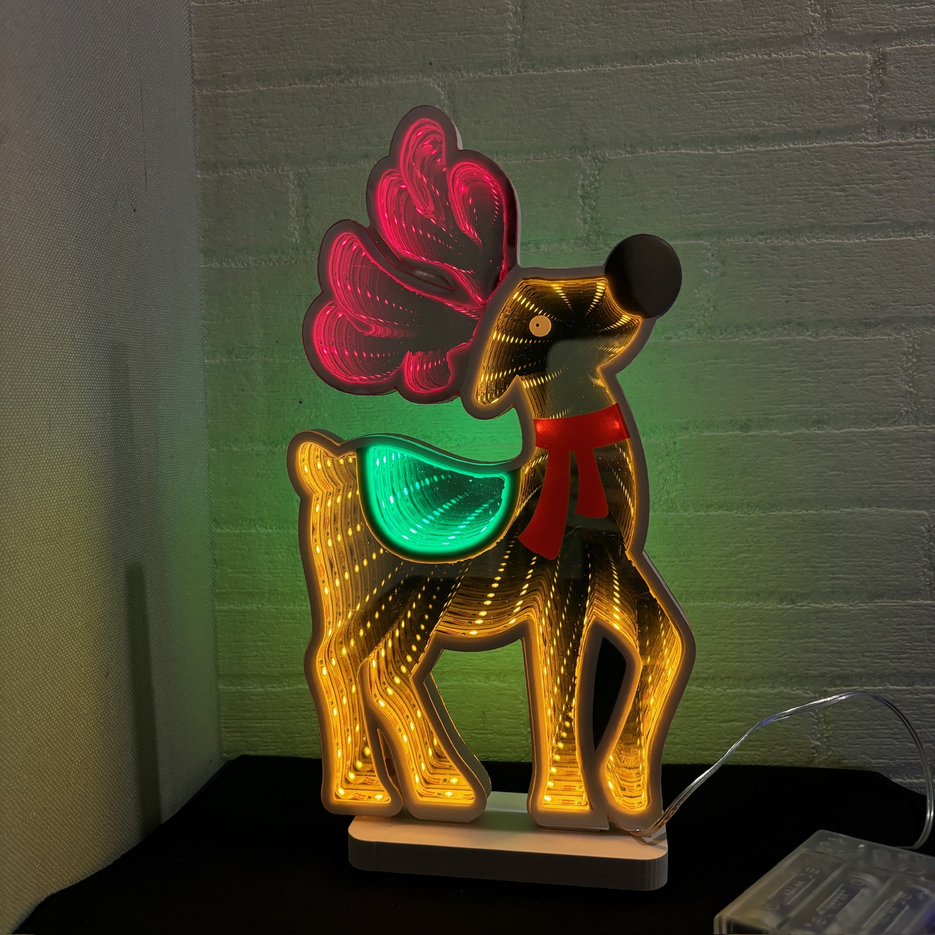Cross-border foreign trade led neon lights, elk mirror bar, Amazon temu hot-selling atmosphere decorative color lights for Christmas details Picture