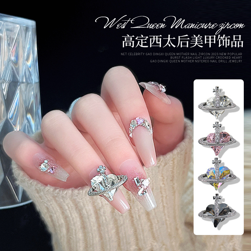 Wholesale of new Western Queen Alloy Crystal K9 nail art accessories with diamond inlays, a popular online celebrity nail accessory