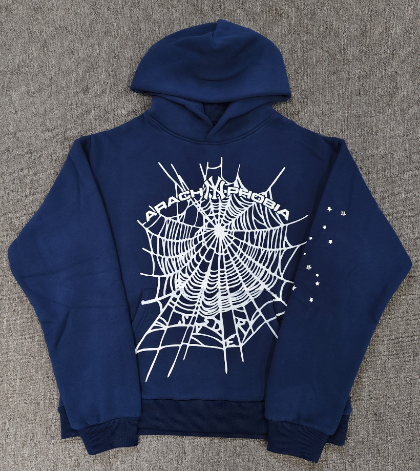 海外原版重磅450G加厚糕绒卫衣连帽衫男发泡印蜘蛛Sp5der hoodies详情24