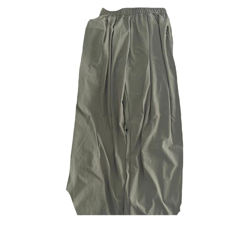 2024 Summer New Ice Silk Mountain Pants Women's High Waist Hanging Casual With Lazy Wind Straight Pants A Hair Item Picture