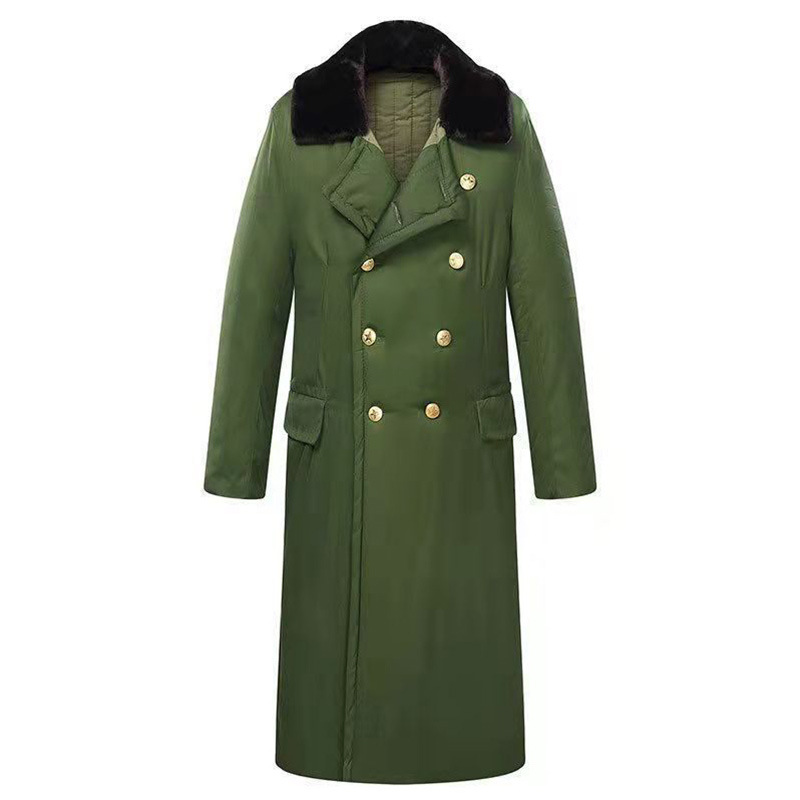 Military green cotton overcoat, men's winter thickened warm and comfortable fleece cotton overcoat, training labor protection, emergency disaster relief cotton overcoat Item Picture