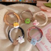 Cute cartoon monster hair tie for girls, double ponytails without hair bands, funny little leather covers, rubber bands and hair ties details Picture