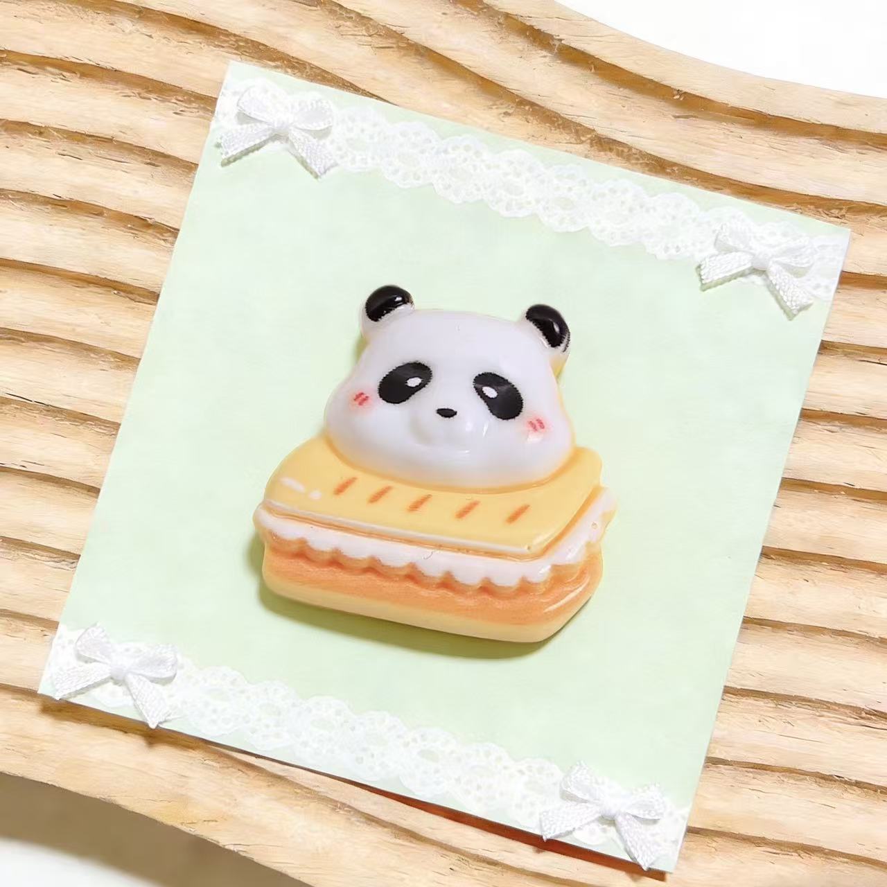 Cartoon food toy panda diy resin accessories, accessories, hair clips, fridge magnets, phone cases, shoe buckles, keychains wholesale pic 5