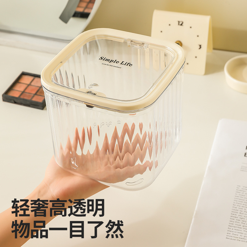 A high-end, light luxury bedroom coffee table, a mini and cute car-mounted storage press-type desktop trash can Specification image