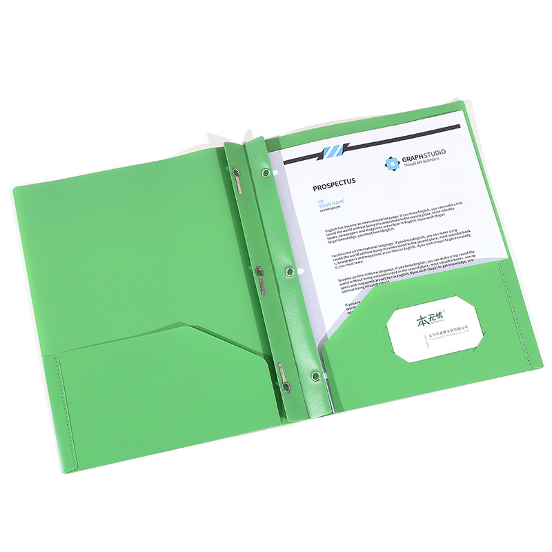Shuangyi Cross-border best-selling pp file folder, Tadpole clip, double-mouth file bag, D-type American report holder, factory direct sales Item Picture