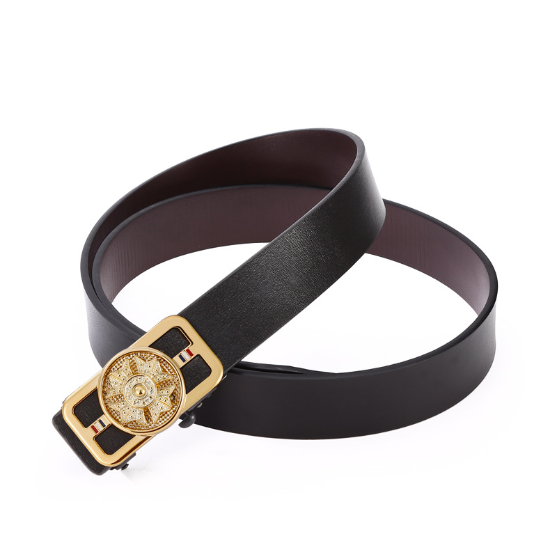 Cross-Border Men's Automatic Toothless Buckle Inside Wear Belt Tiktok Live Burst Casual Everything To Run Pants Belt details Picture