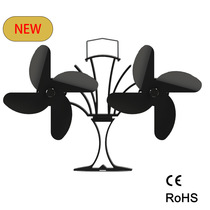 Thermal power fireplace fan Real fire burning wood fireplace fan double 4 leaf heating stove Kerosene stove fan double motor