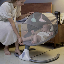 婴儿电动摇椅摇床源头厂家直供跨境摇篮哄娃睡新生儿安抚椅婴儿床