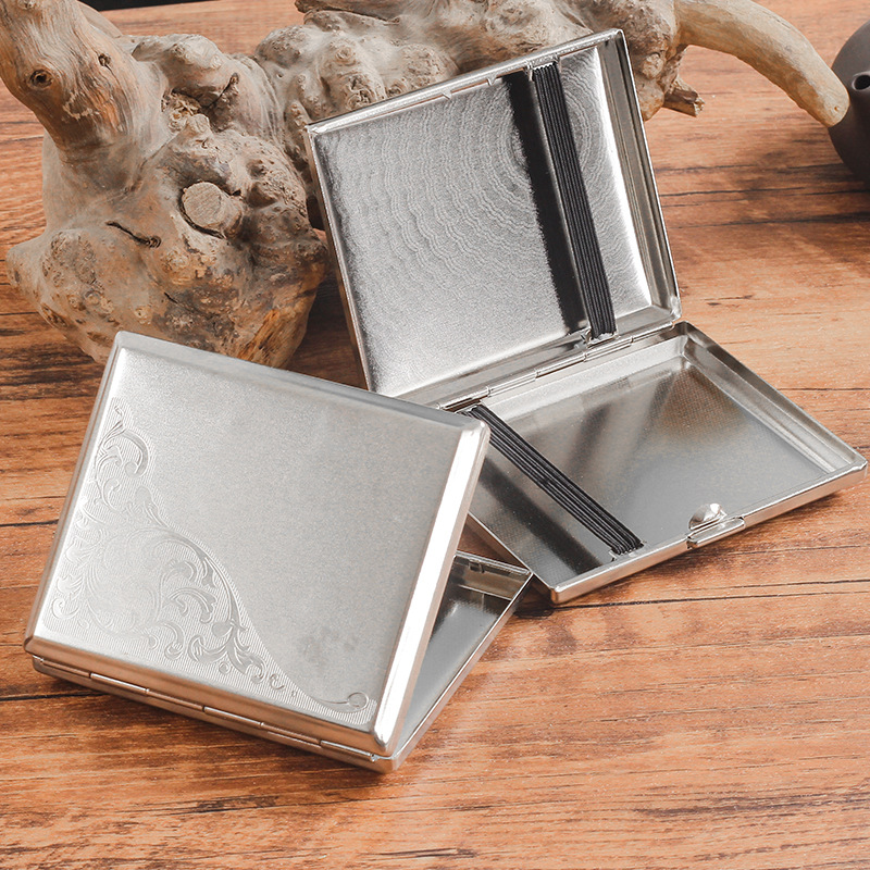New printed metal cigarette box, 18-pack portable pressure-resistant cigarette box, men's thick cigarette fashionable and personalized storage box details Picture