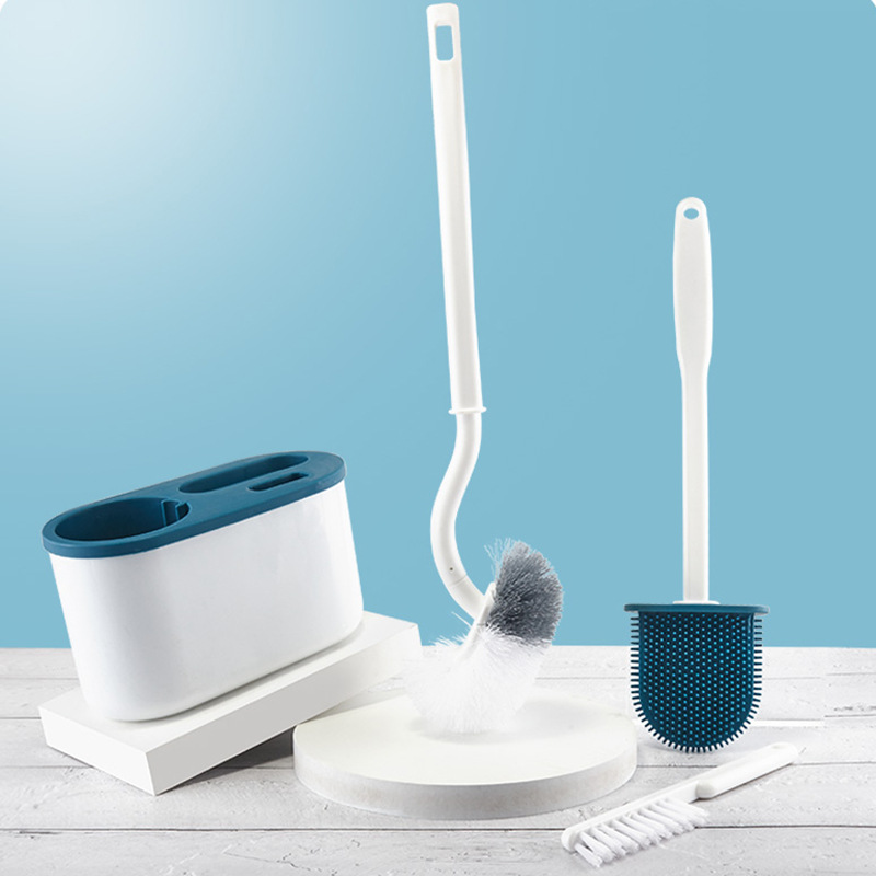 Japanese-style wall-mounted toilet brush set, bathroom toilet brush without blind spots, long-handled soft-bristled cleaning brush, household daily necessities Specification image