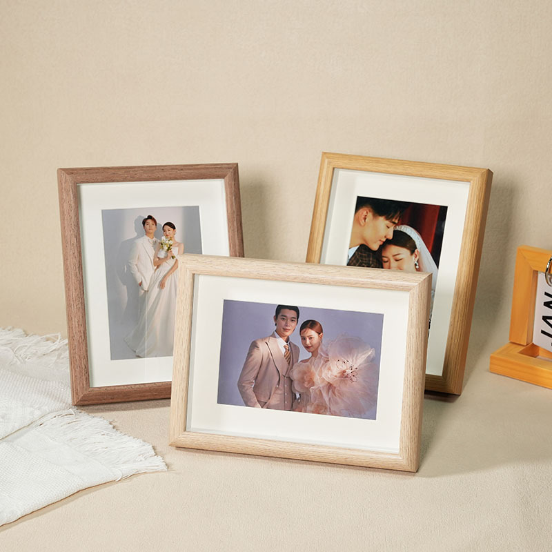 简约木质立体中空相框5寸6寸7寸8寸10寸标本框正方形照片摆台批发