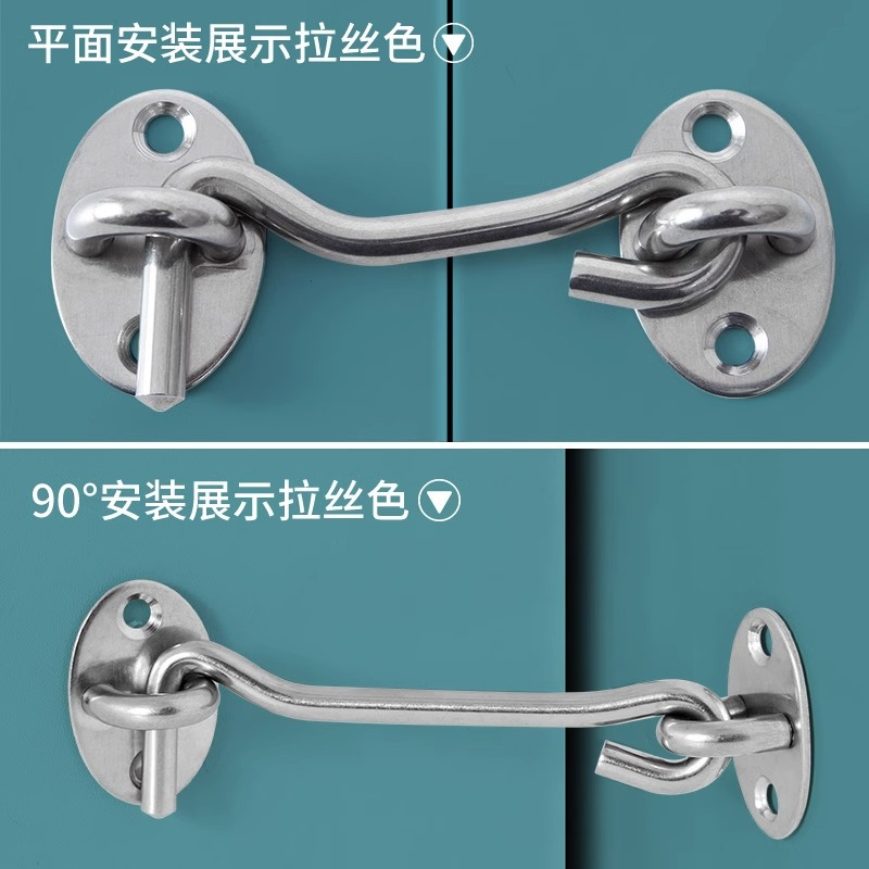 Fireproof door with latch lock, top and bottom double-leaf door and window, invisible door latch, black stainless steel extended concealed latch details Picture