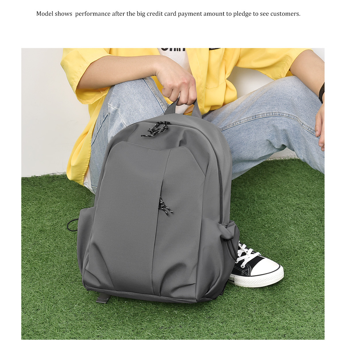 双肩包女大容量学生书包男简约校园背包时尚潮电脑包牛津布旅行袋详情15