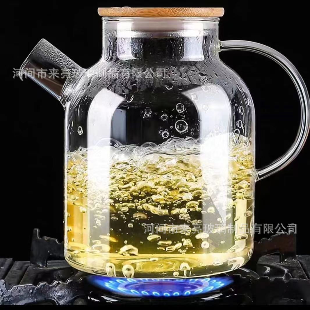 Large teapot, high borosilicate glass cold water bottle, light luxury, high appearance level, household transparent all-season teapot, large capacity cold water bottle details Picture
