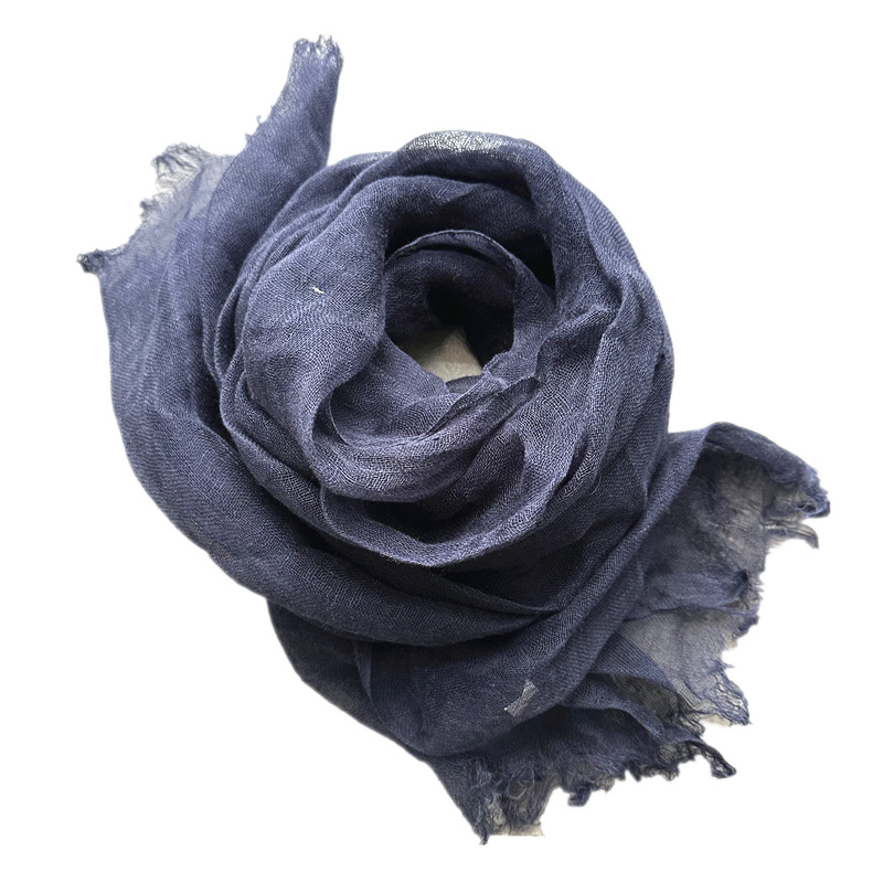 Spring And Summer New Thin Breathable Linen Scarf Ladies Literary Pure Color Shawl Day All Match Pure Linen Scarf Women Item Picture