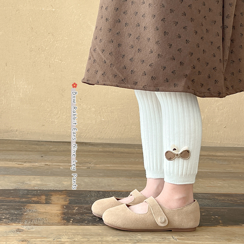 袜子地摊一件代发秋冬季儿童九分连裤袜磨毛蝴蝶结女童打底裤甜美色高腰宝宝裤子一件代发