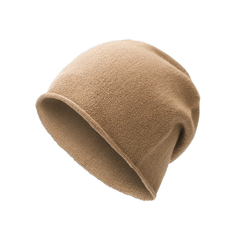 Warm hat autumn and winter warm ear protection new casual rolled-up head hat rabbit wool hat wool knitted hat Item Picture