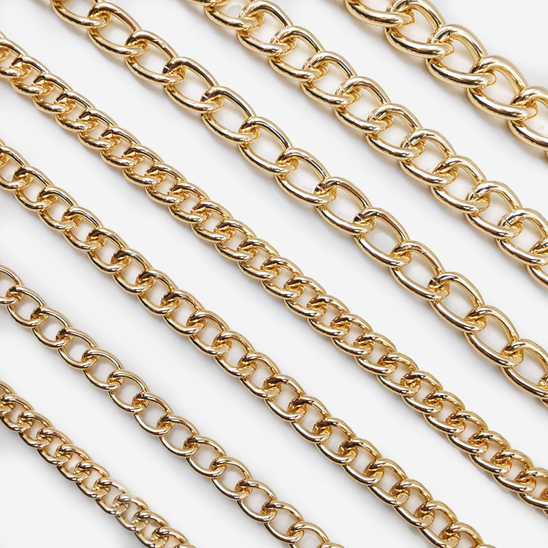 Cross-border source metal electroplated button chains, decorative chains, DIY hanging tags, bag chains, waist chains, accessories, aluminum chain parts Application Scenario