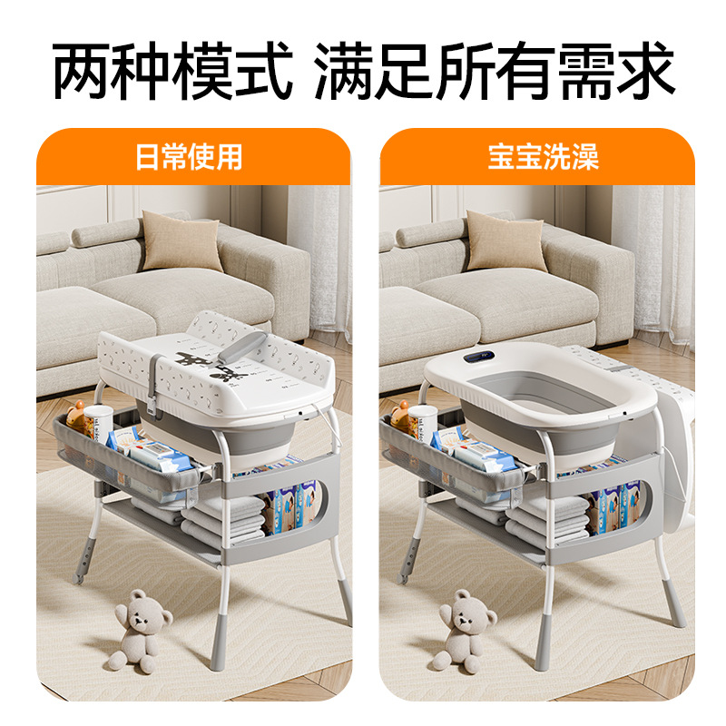 婴童寝具/婴幼儿折叠床/婴儿床/婴儿床宝宝床/婴儿床新生儿拼接欧式白底实物图