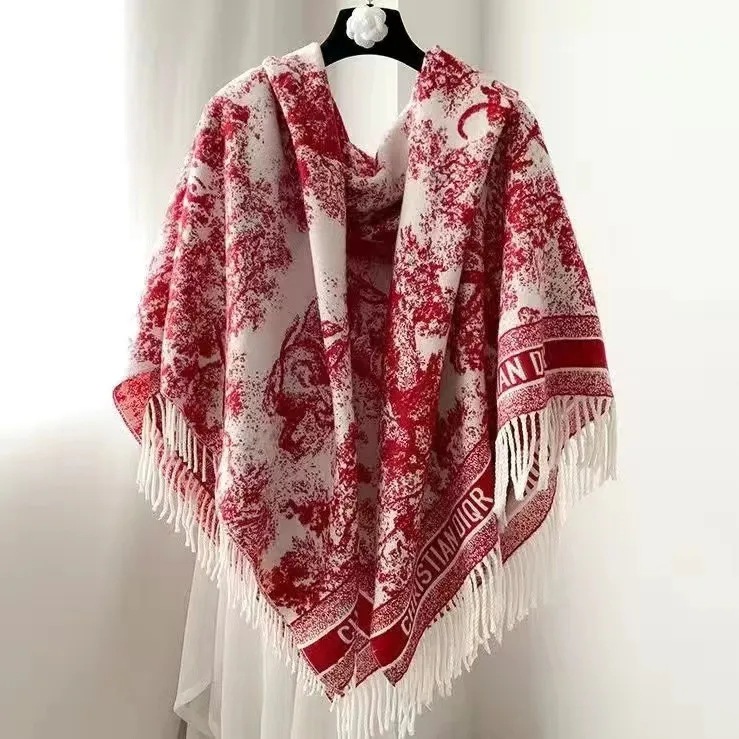 Liu Yifei Air-Conditioned Room Shawl Female Thickened Warm Famous Girl Office Long Fringe Scarf Korean Version Of National Style Item Picture