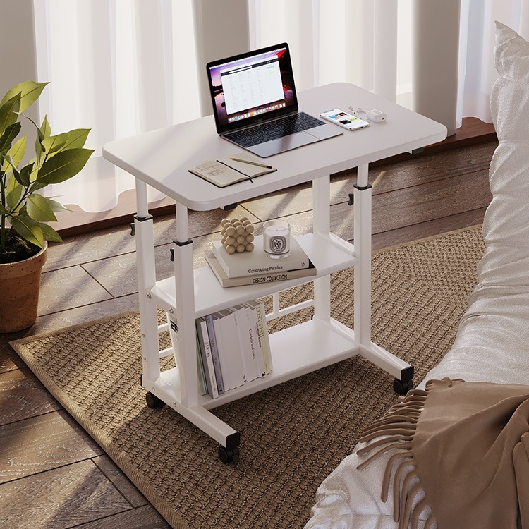 Bedside table, simple and portable small table, bedroom home student desk, simple height-adjustable dormitory lazy computer desk details Picture