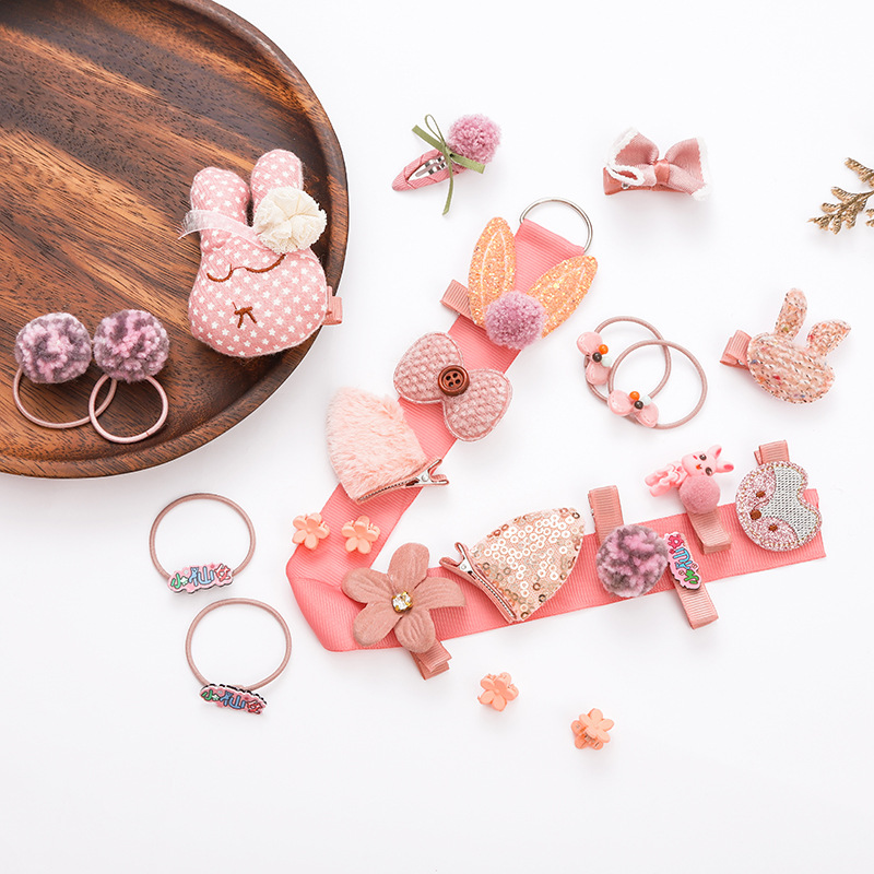 New Children's Hairpin Hair Accessories Set Box Baby Hairpin Side Clip Gift Box Korean Version Princess Hairpin Wholesale Specification drawing