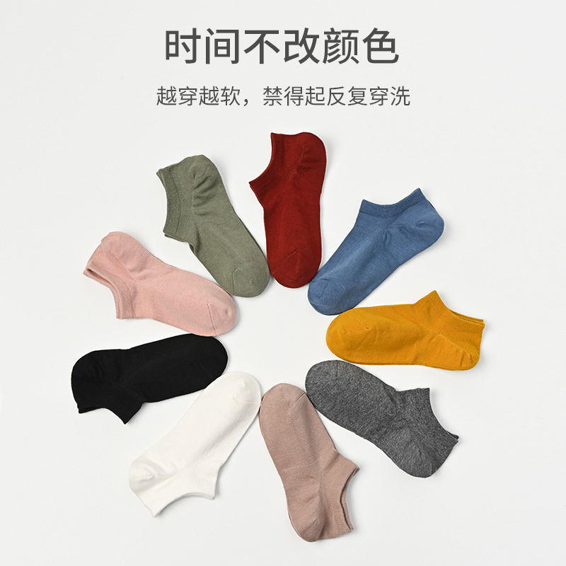 Socks Men's Summer Thin Sweat Absorbent Socks Deodorant Solid Color Cotton Shallow Mouth Boat Socks Off Heel Boat Socks For Women details Picture