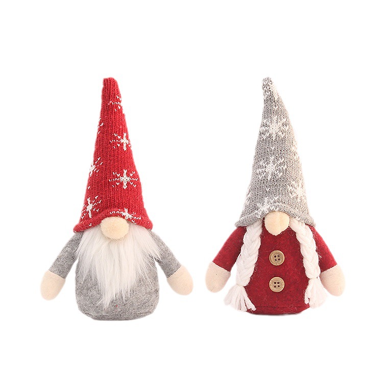 Cross-Border New Product Supply Small Hanging Knitted Hat No Face Old Man Doll Rudolph Christmas Tree Pendant Decoration Item Picture