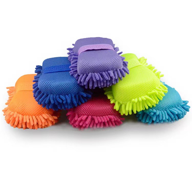 Car wash caterpillar sponge block, car cleaning, multi-functional tool for car beauty and cleaning, superfine fiber Chenille Item Picture
