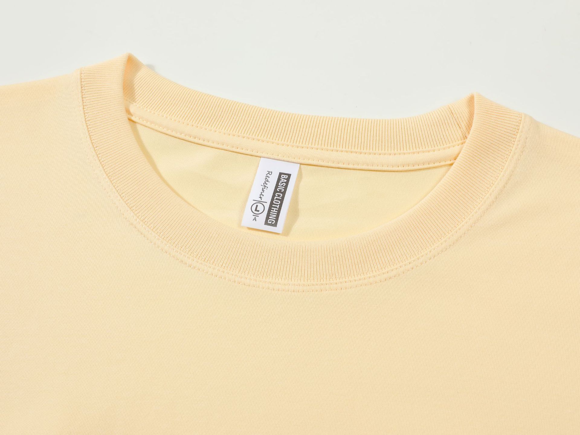 32支新疆棉240g重磅t恤男秋冬款男士纯色圆领长袖卫衣批发二开T恤详情13