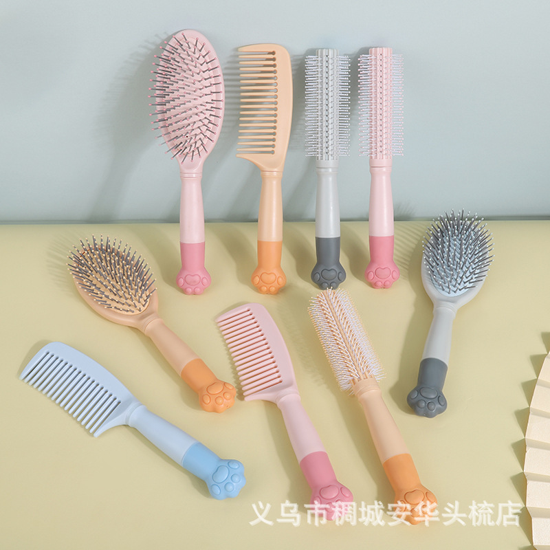 Korean Cartoon Cat Claw Comb Schoolgirl Cute Girl Heart Massage Air Cushion Comb Abs Straight Curly Hair Wide Tooth Comb full figure