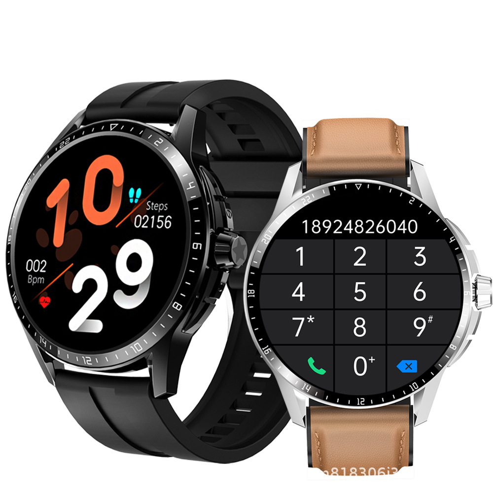 新款1.47inch金属全圆蓝牙通话离线支付心率血氧压力运动智能手表