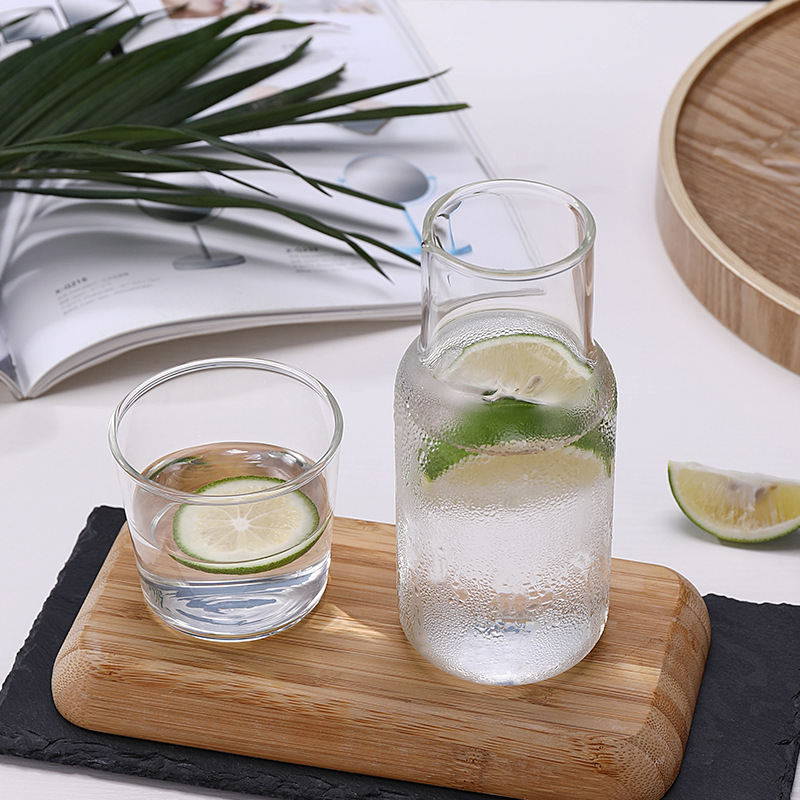 高硼硅玻璃冷水壶日式一人饮果汁杯一壶一杯玻璃杯冷饮果汁奶茶杯