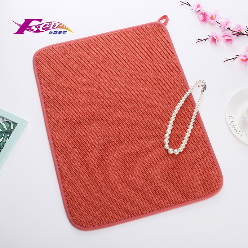 Cross Border Microfiber Kitchen Drying Mat Absorbent Quick Drying Home Dining Mat Pot, Bowl And Butterfly Cup Mat Drain Mat details Picture