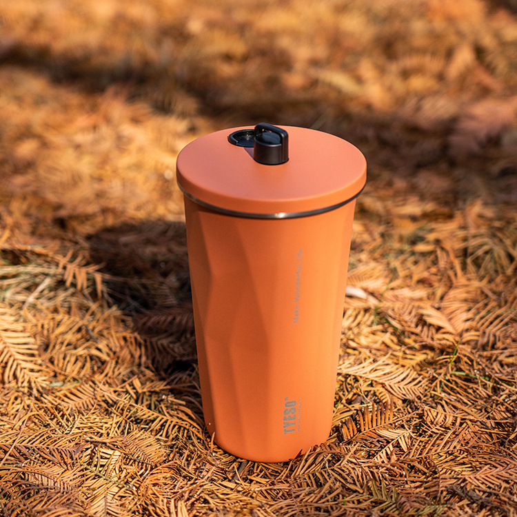TYESO's new stainless steel coffee cup, ice box, insulated car straw cup, vacuum large-capacity water bottle Specification image