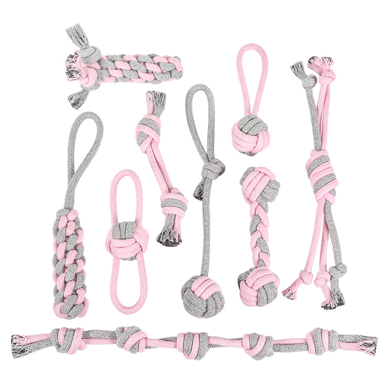 Dog rope knot toys, biting and teething sets, pulling and biting rope teething toys for large, medium and small dogs, interactive toys details Picture