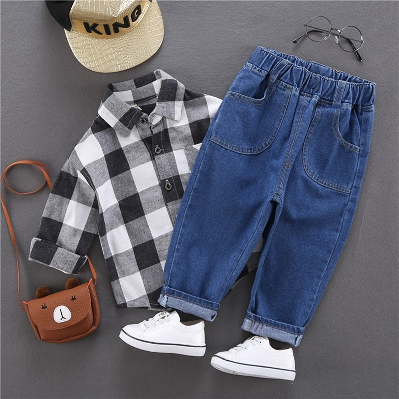 Factory direct sale of 2023 new style jeans for boys, black spring collection for children, spring and autumn soft pants Application Scenario